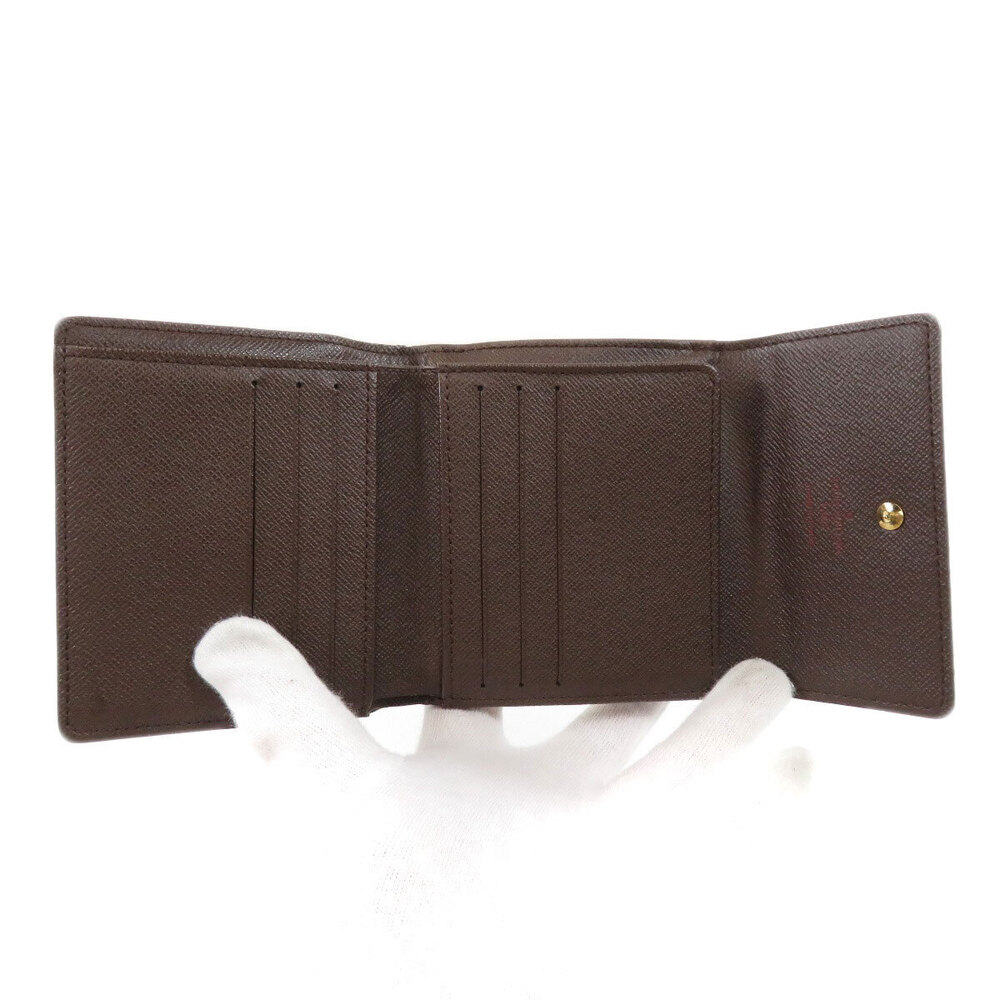 Louis Vuitton Ebene Portefeuille Elise Bi Wallet Brown Damier fold Compact - Picture 4 of 6